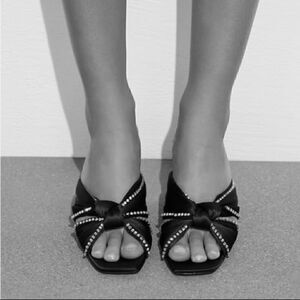 ZARA SPARKLY HEELED SANDALS